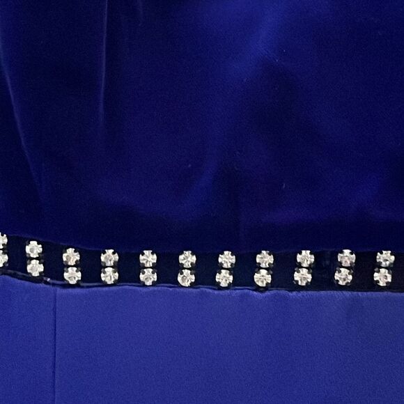 Morgan & Co by Linda Bernell Velvet and Satin Gown Crystal Details SZ 11/12 VTG - Picture 4 of 12